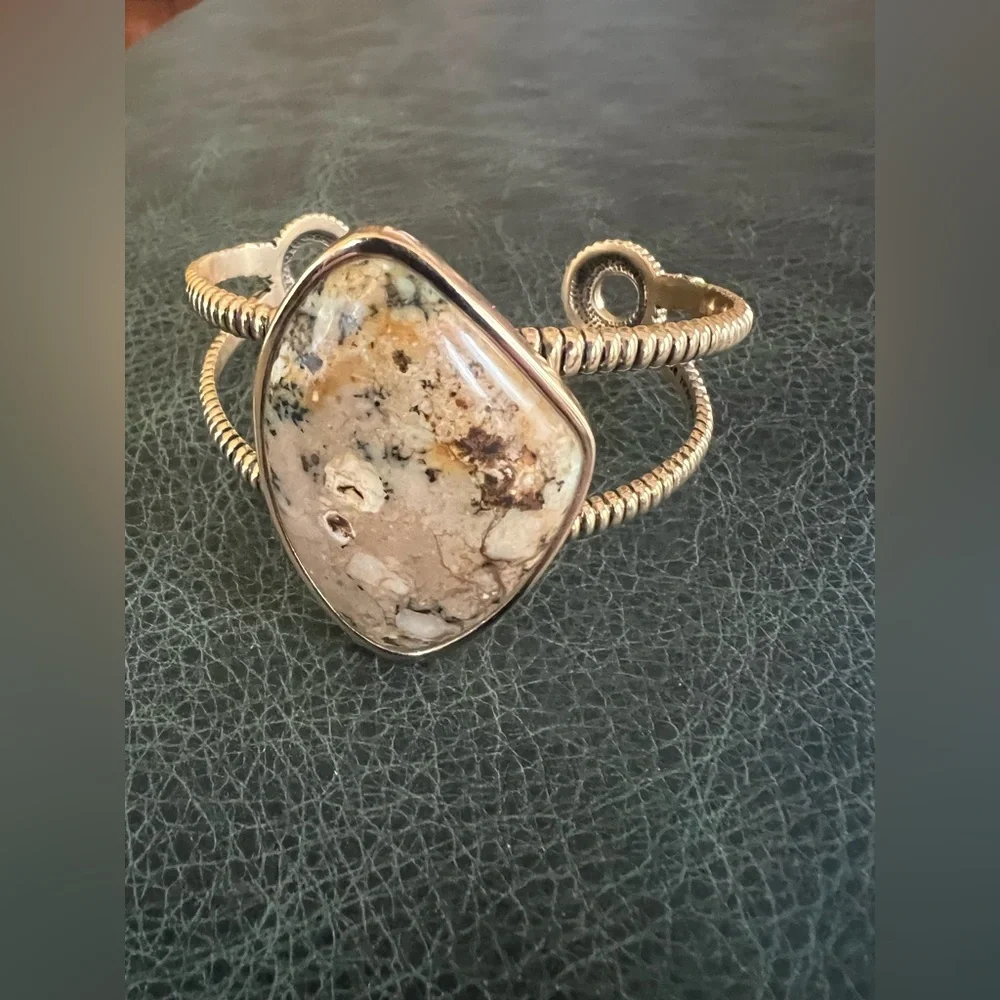 Studio Barse Bracelet Cuff Golden Bronze and African Opal - Picture 5 of 8